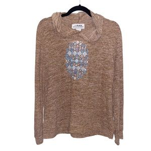 Back in The Saddle Hoodie Top Womens XL Stretch Cowgirl Aztec Southwestern Boho